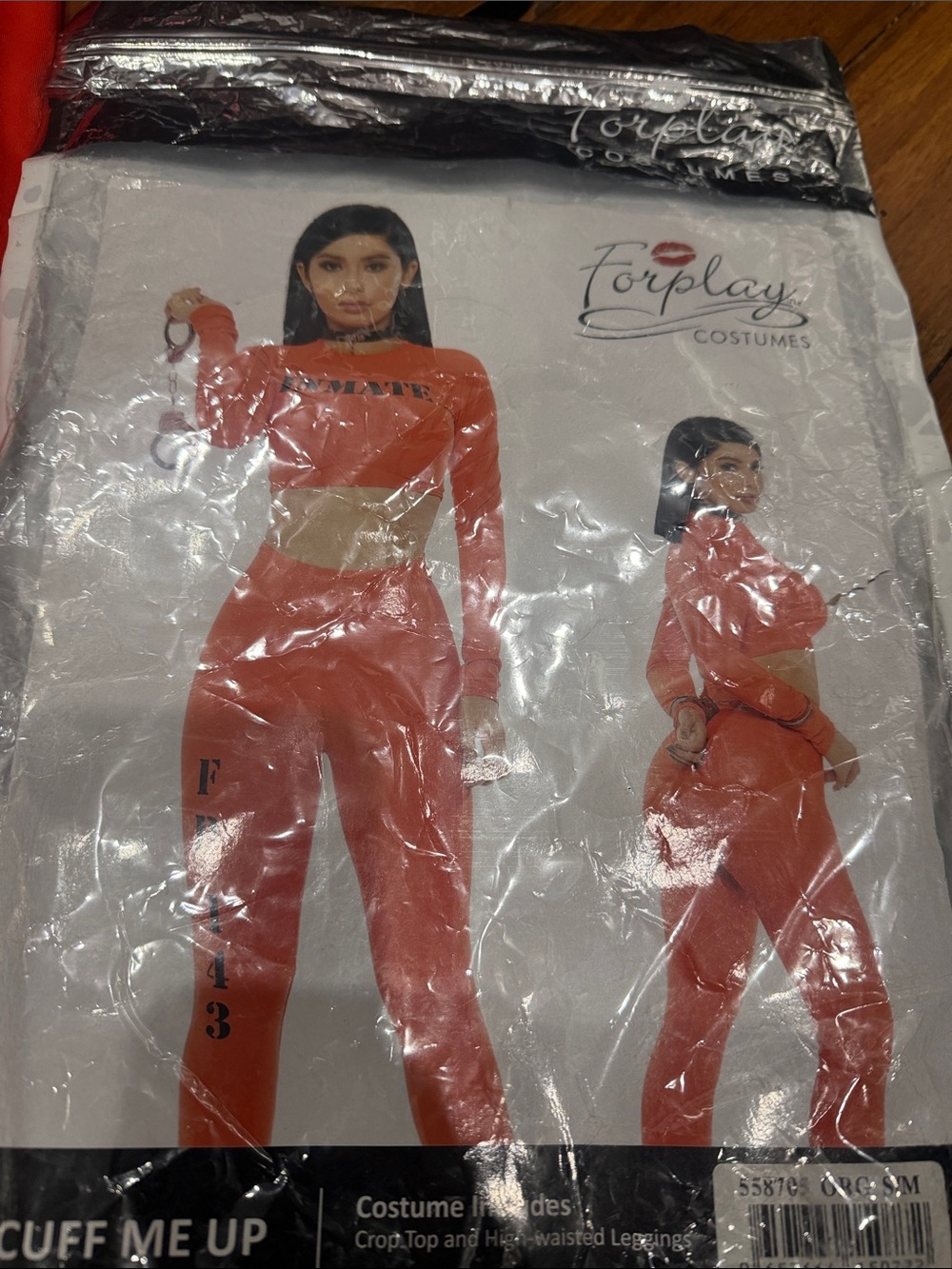 Forplay Cuff Me Up Inmates Costume Crop Top and High-Waisted Leggings Set S/M